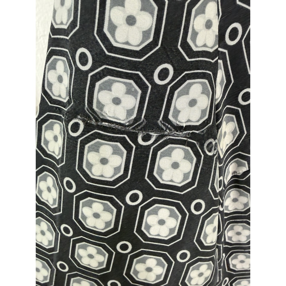 Tory Burch 100% Silk Gray White Geometric Tunic Dress Split Neck Women Shift 4 - Picture 8 of 14